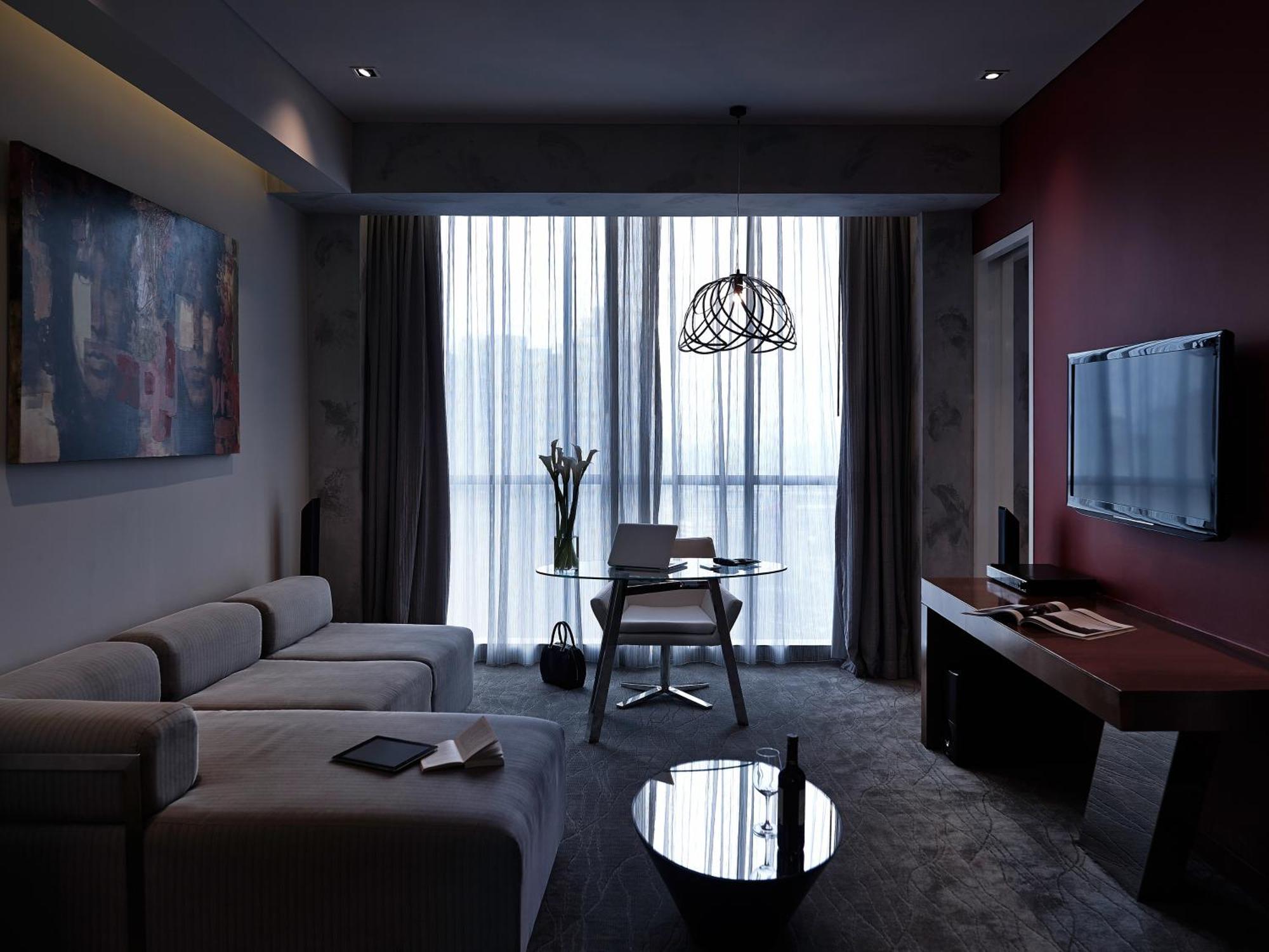 Pullman Jakarta Central Park Exterior foto 3D rendering of a living room